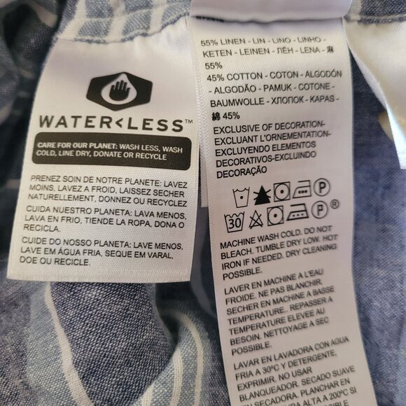 Dockers Men's Striped Linen Cotton Blend Shirt Short Sleeve Button Down Size XXL - Picture 4 of 5